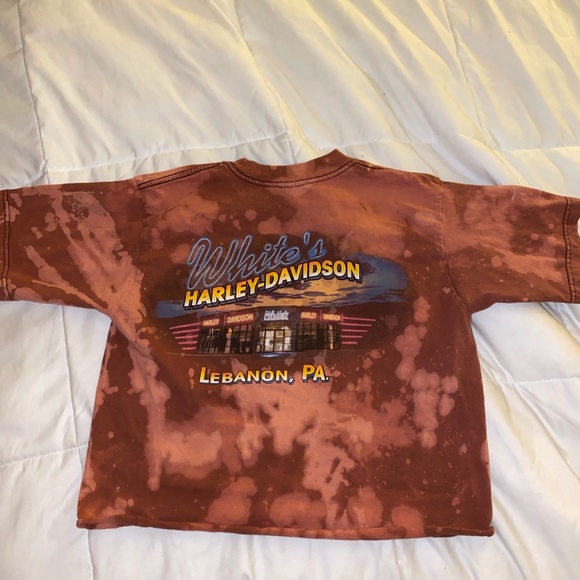 Harley Davidson Cropped Acid Wash Tshirt - Picture 2 of 4